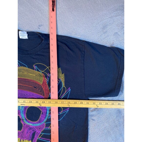 Neon Skull, Sunglasses, Baseball Cap, Black T-shirt, Rave, Skateboard, Large C-3 - Picture 2 of 7